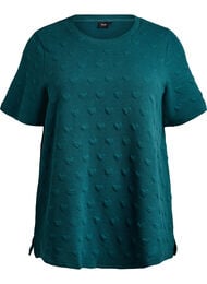 T-shirt i pr&auml;glad bomullsjersey, Gr&ouml;n