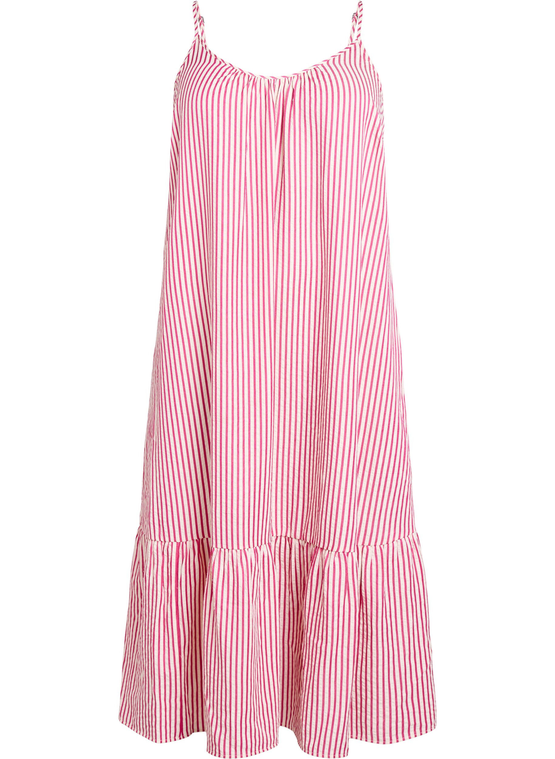 ZizziA-linjeformad sommarkl&auml;nning med r&auml;nder, Rosa, Packshot image number 0