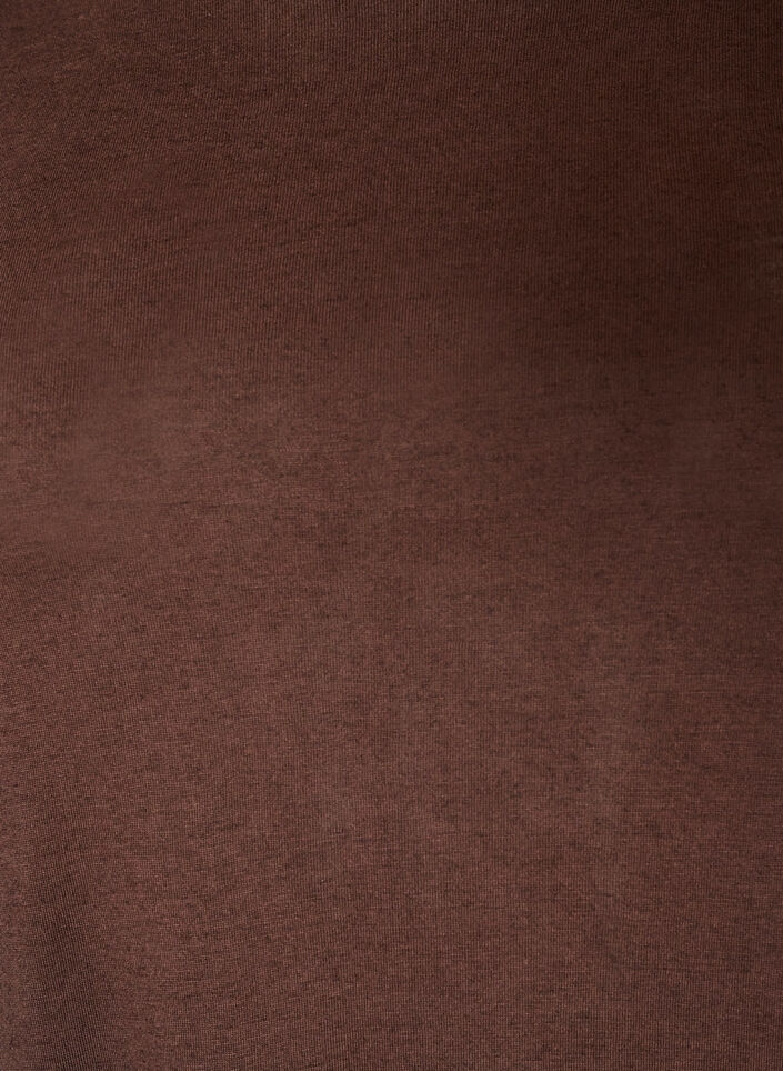 L&aring;ng&auml;rmad blus i ull och viskos, Brun, Packshot image number 2