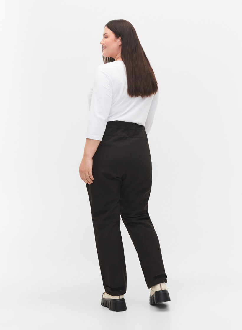 Softshell byxor med justerbart kardborreband, Svart, Model image number 2
