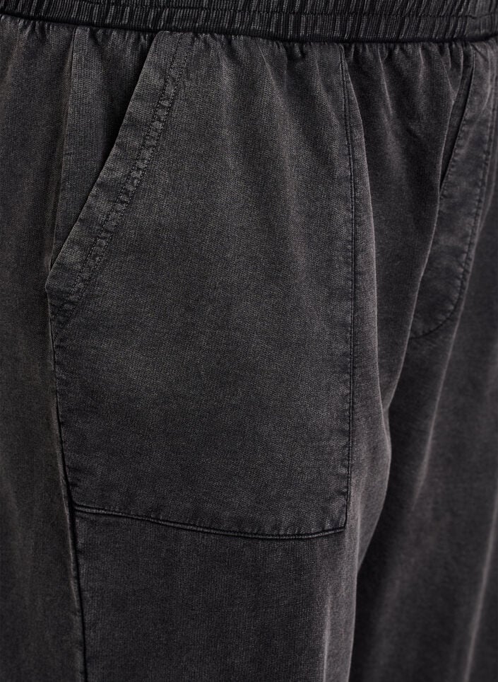 Sweatpants med vida ben med tvättad effekt, Grå, Packshot image number 2