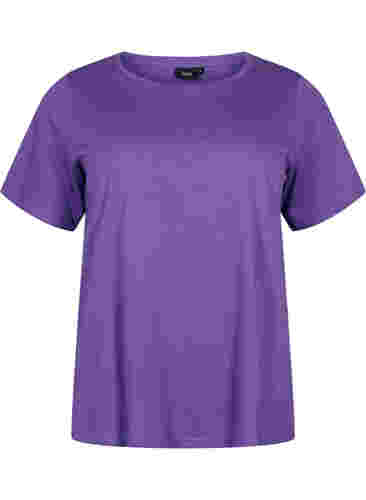 2-pack t-shirt i bomull, Deep Lavender/Black, Packshot image number 2