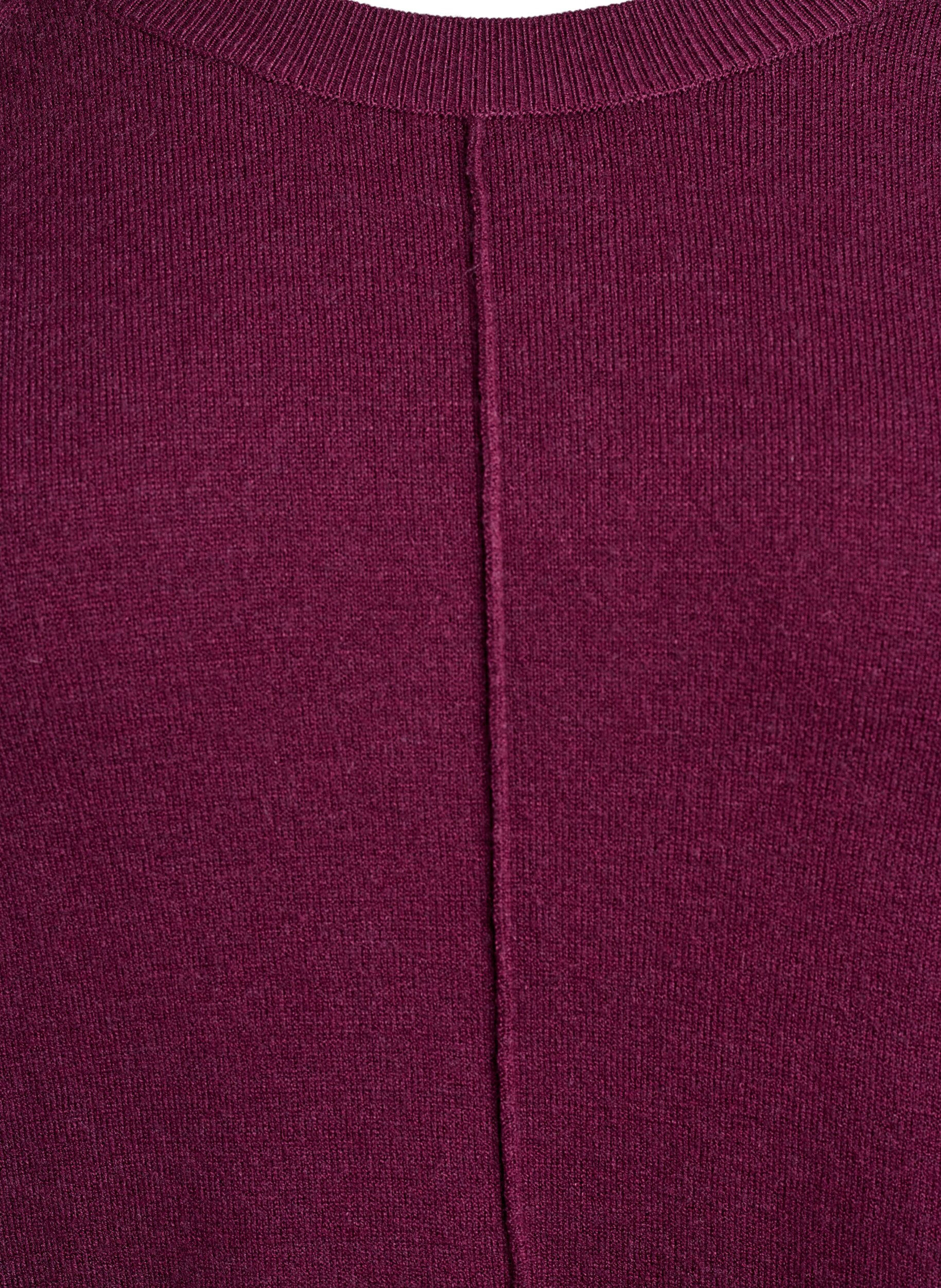 ZizziStickad kort kl&auml;nning med raglan&auml;rm och mitts&ouml;m, R&ouml;d, Packshot image number 2