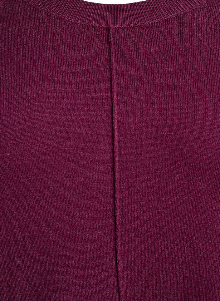 Stickad kort kl&auml;nning med raglan&auml;rm och mitts&ouml;m, R&ouml;d, Packshot image number 2