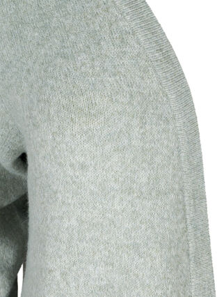 Stickad melerad cardigan med fickor, Shadow Mel., Packshot image number 2
