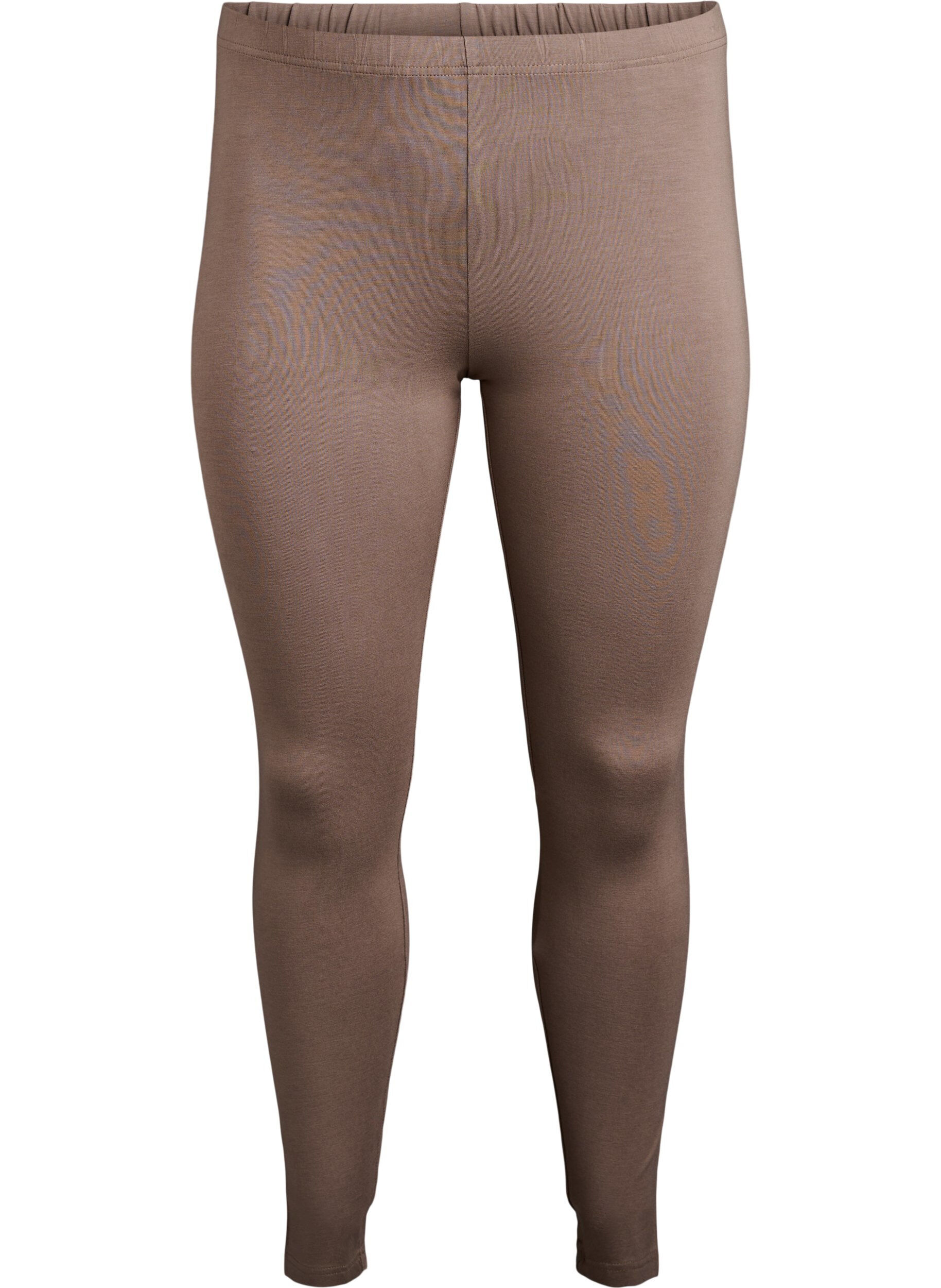 Zizzi Basic leggings i viskos, Brun, Packshot image number 0