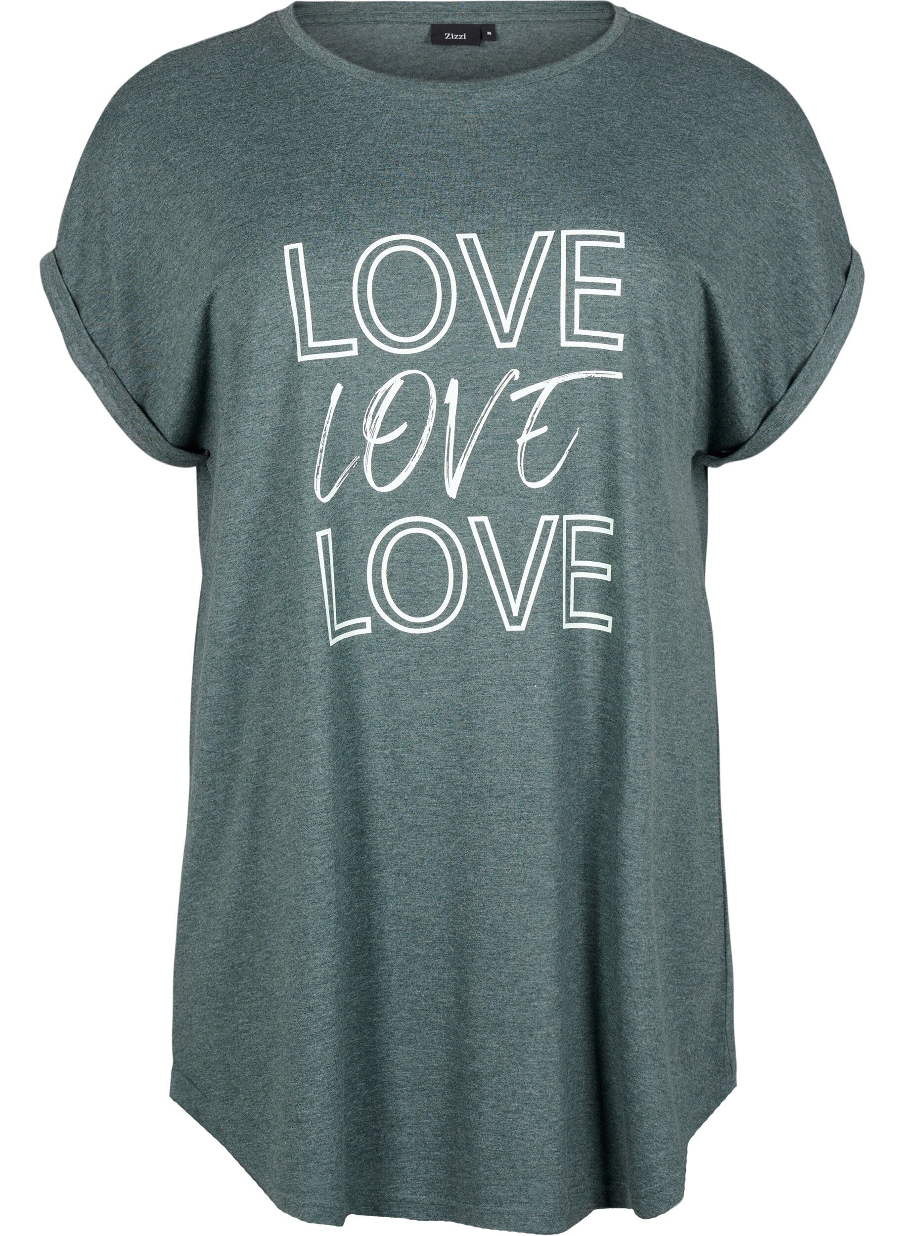 Kort&auml;rmat nattlinne med texttryck