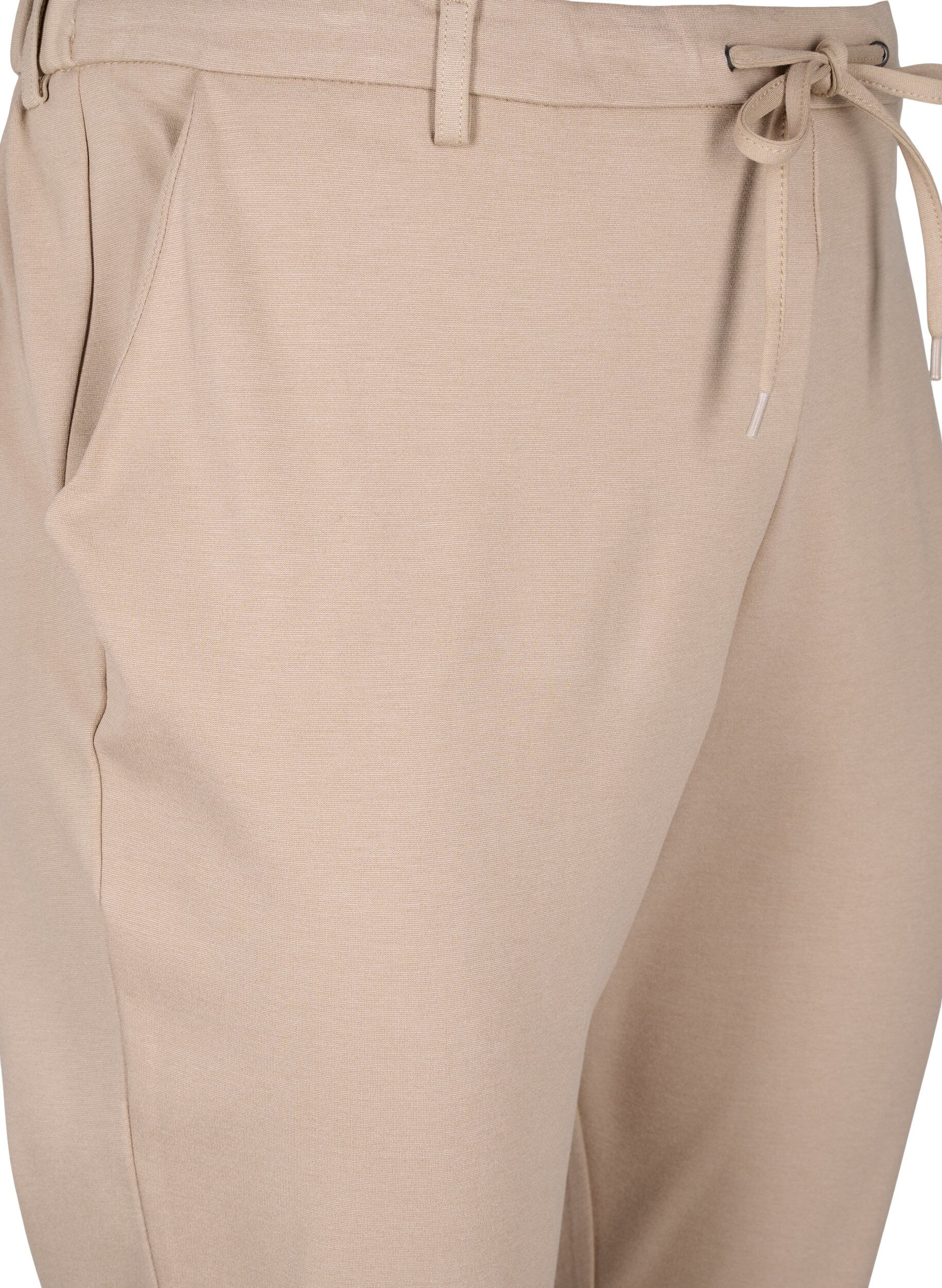 ZizziCroppade Maddison-byxor, Beige, Packshot image number 2