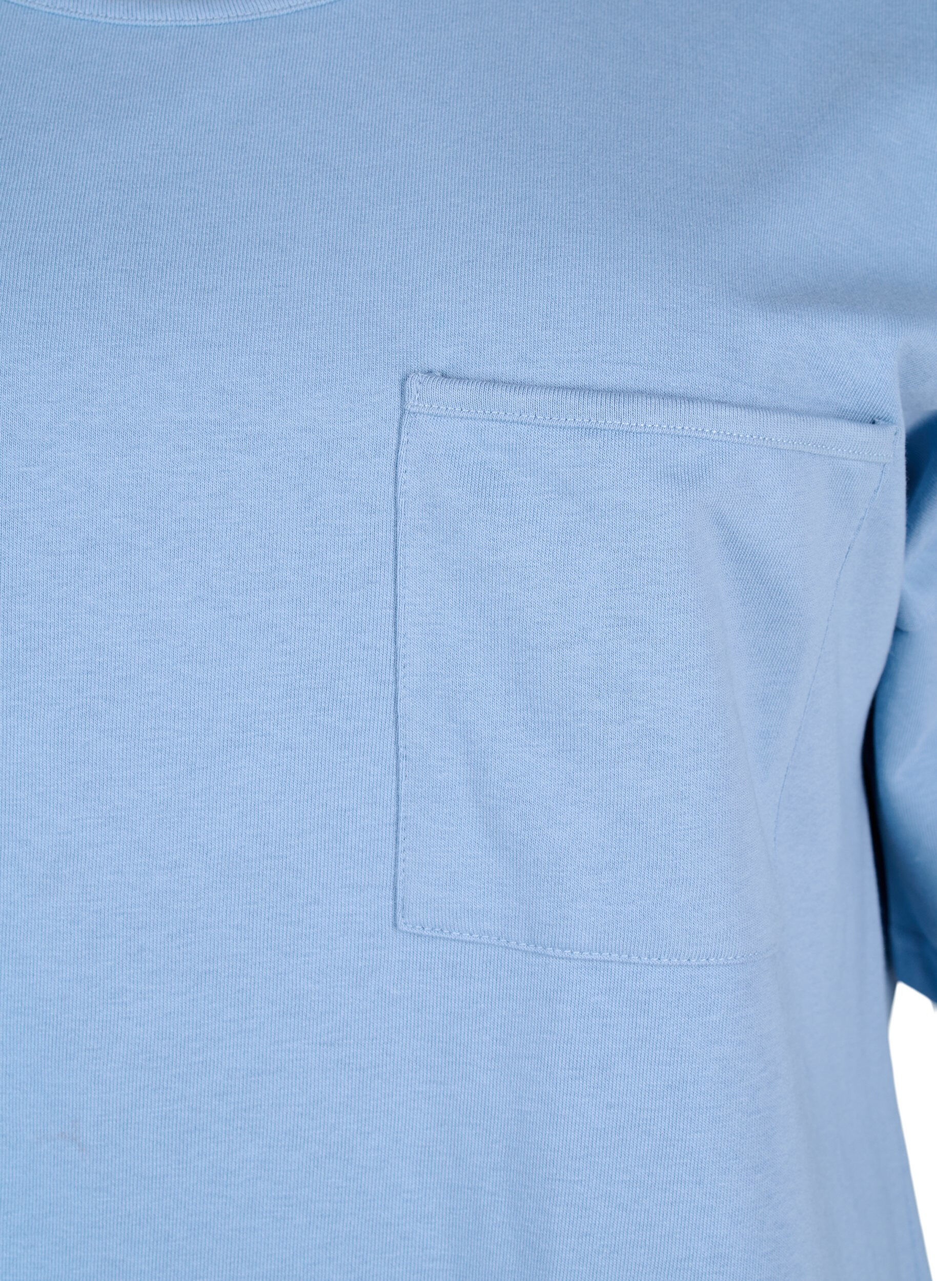 Zizzi Blus med halvl&aring;nga &auml;rmar, Faded Denim, Packshot image number 2