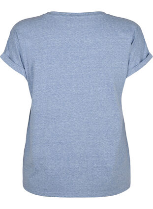 Melerad t-shirt med korta ärmar, Moonlight Blue Mel. , Packshot image number 1