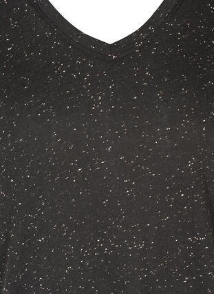 T-shirt med v-rigning, Black, Packshot image number 2