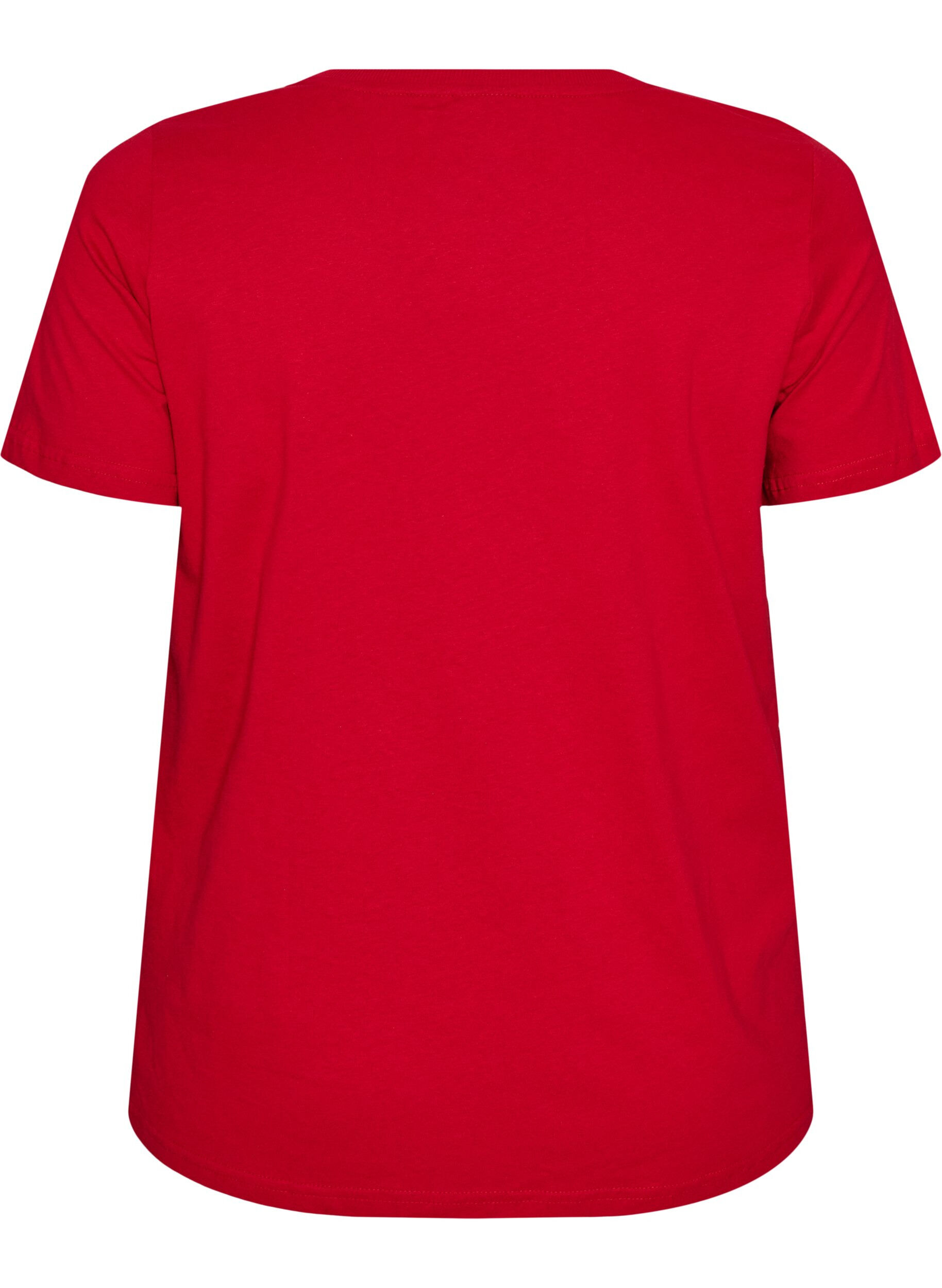 ZizziJul-t-shirt i ekologisk bomull, R&ouml;d, Packshot image number 1