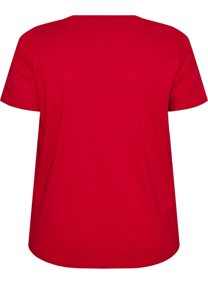 Jul-t-shirt i ekologisk bomull, R&ouml;d, Packshot image number 1