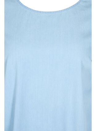 Kortärmad jeansklänning i bomull, Light blue denim, Packshot image number 2