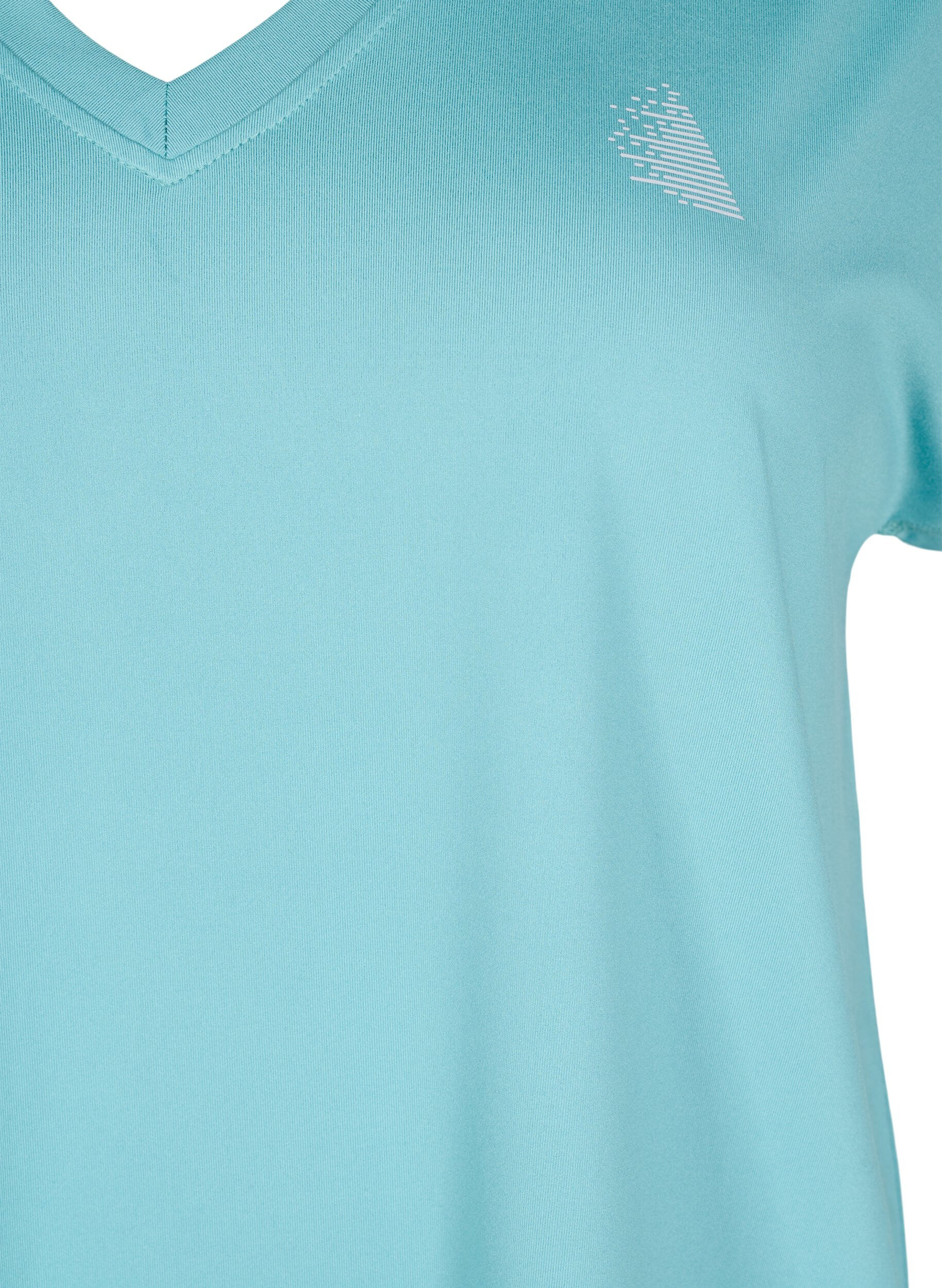 Zizzi Tr&auml;nings t-shirt med v-ringning och l&ouml;s passform, Gr&ouml;n, Packshot image number 2