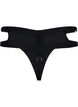 G-string trosor med beläggning och snörning, Black, Packshot image number 1