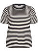 Randig t-shirt med ribbad struktur, Svart, Packshot image number 0