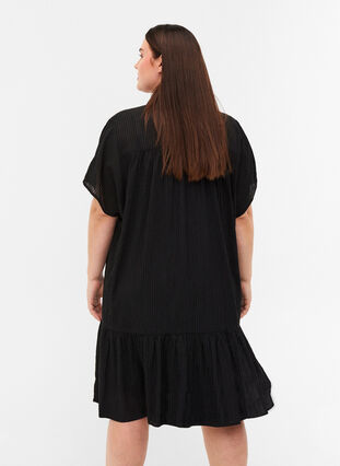 Randing klänning i bomullsblandning, Black, Model image number 1