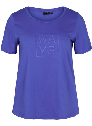 T-shirt i bomull med tryck, Dazzling Blue WAYS, Packshot image number 0