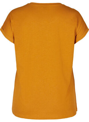 T-shirt i bomullsmix, Buckthorn Brown Mel., Packshot image number 1