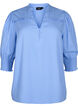 Blus i viskos med smock- och volangdetaljer, Cornflower Blue, Packshot image number 0