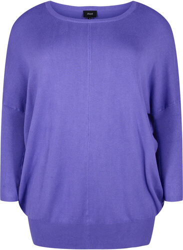 Stickad tunika i viskosblandning, Purple Opulence, Packshot image number 0