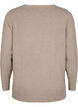 Stickad blus med V-ringning, Desert Taupe Melange, Packshot image number 1