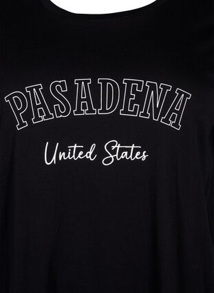 T-shirt i bomull med text, Black W. Pasadena, Packshot image number 2