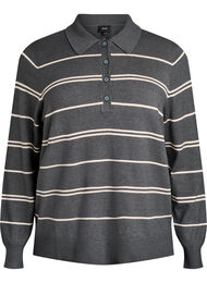 Stickad blus med krage, Grön