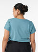 Kort&auml;rmad t-shirt i bomullsmix, Bl&aring;, Model image number 2