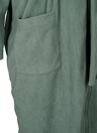 Morgonrock med blixtlås och huva, Balsam Green, Packshot image number 3