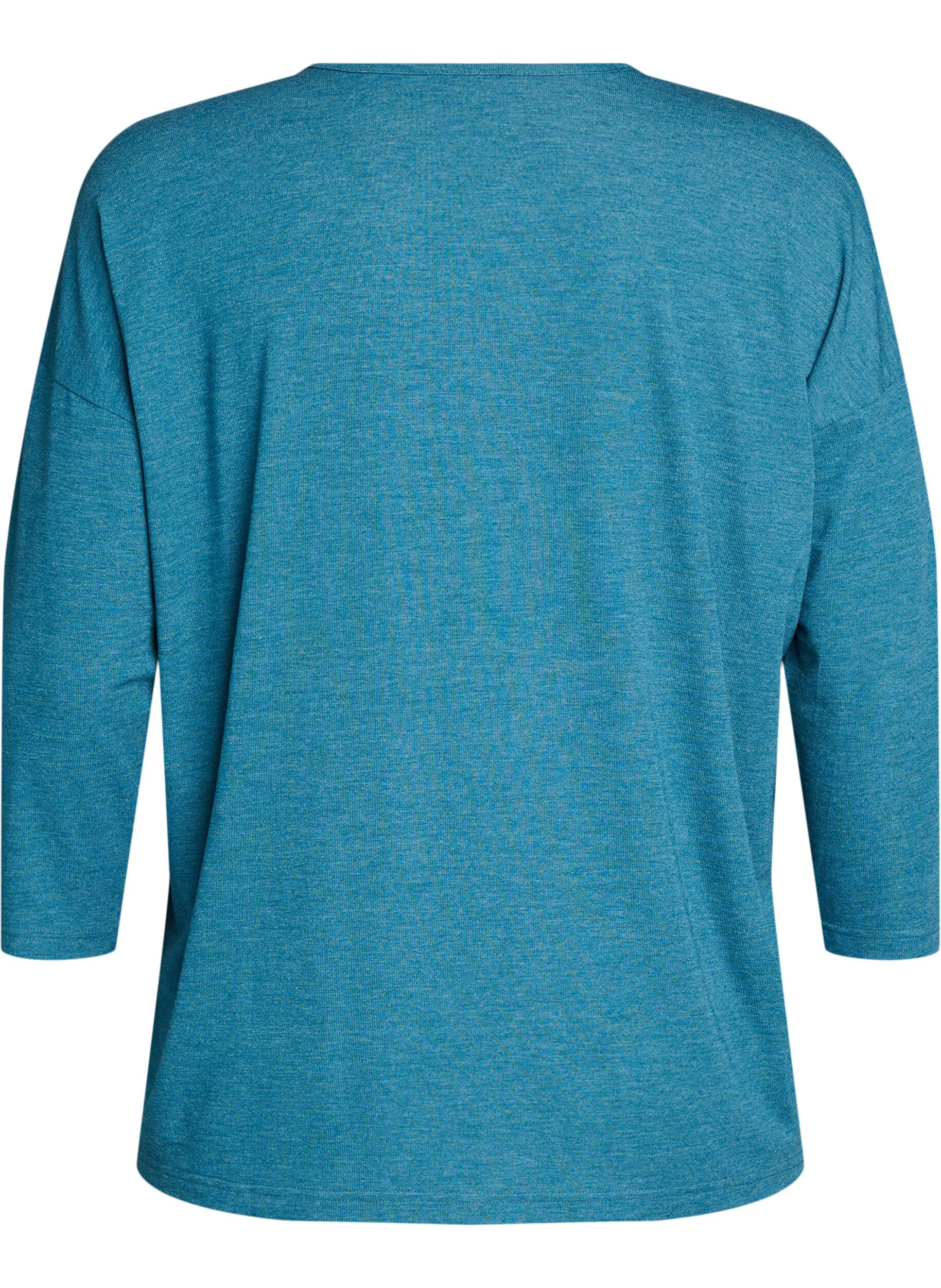 ZizziJerseyblus med 3/4-&auml;rm, Bl&aring;, Packshot image number 1