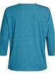 Jerseyblus med 3/4-&auml;rm, Bl&aring;, Packshot image number 1