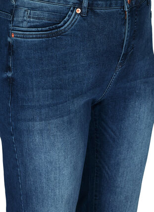 Regular Gemma jeans med hög midja, Blue denim, Packshot image number 2
