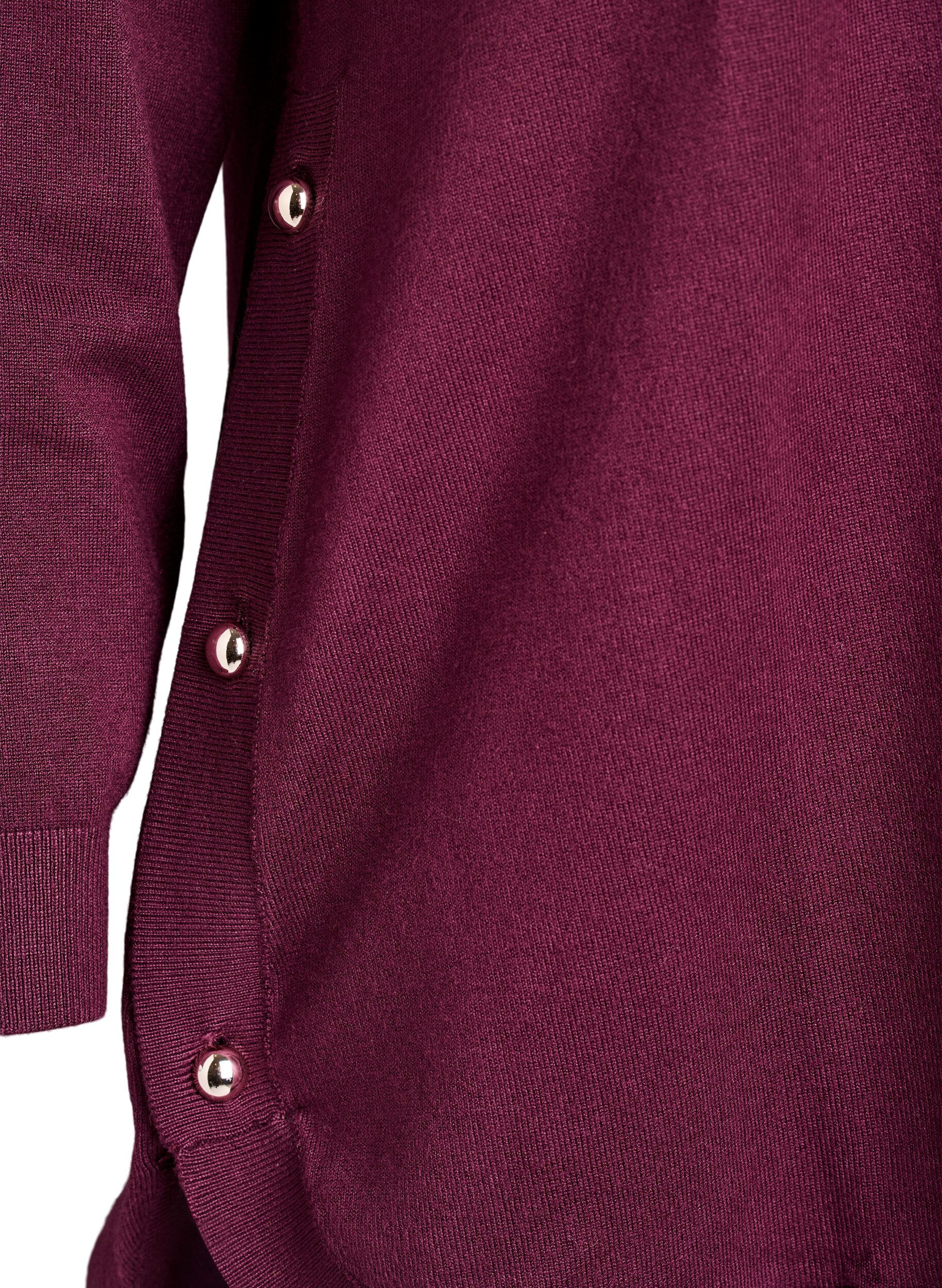 ZizziStickad blus med knappar i sidan, R&ouml;d, Packshot image number 3