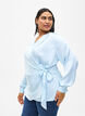 Partyblus i satin i omlottmodell, Delicate Blue, Model image number 0