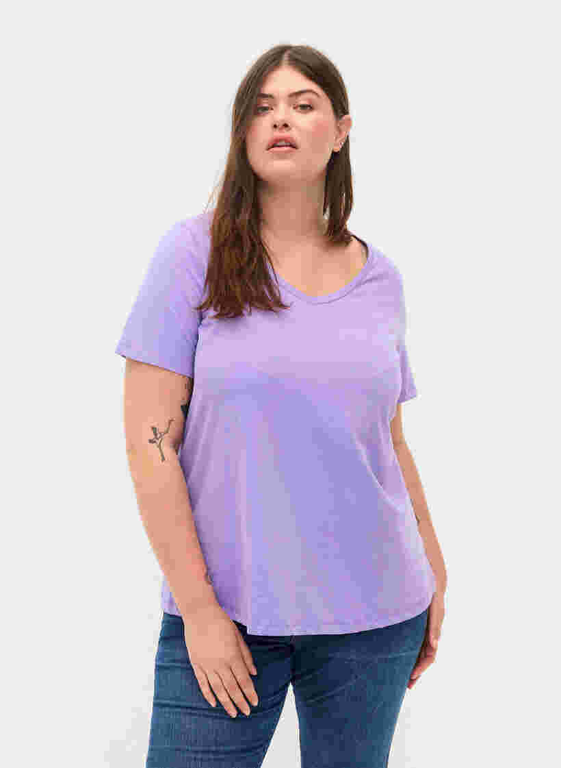 Enfärgad t-shirt i bomull, Paisley Purple, Model image number 0