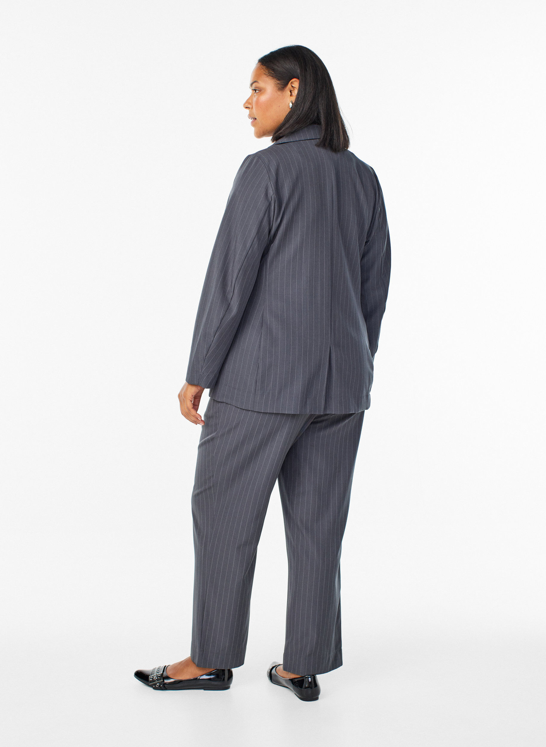 ZizziL&ouml;sa byxor med fickor, Gr&aring;, Model image number 1