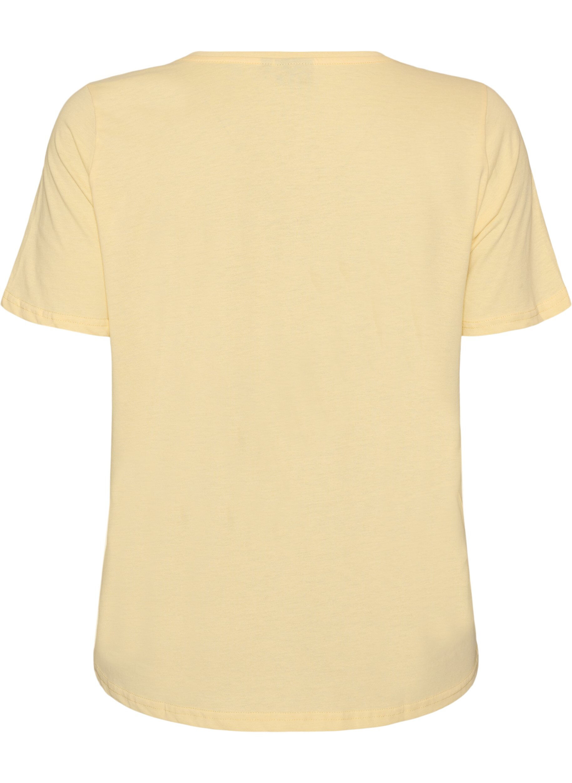 ZizziT-shirt med tryck, Gul, Packshot image number 1