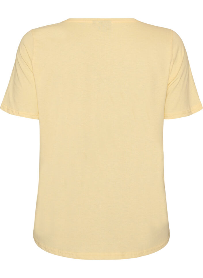 T-shirt med tryck, Gul, Packshot image number 1