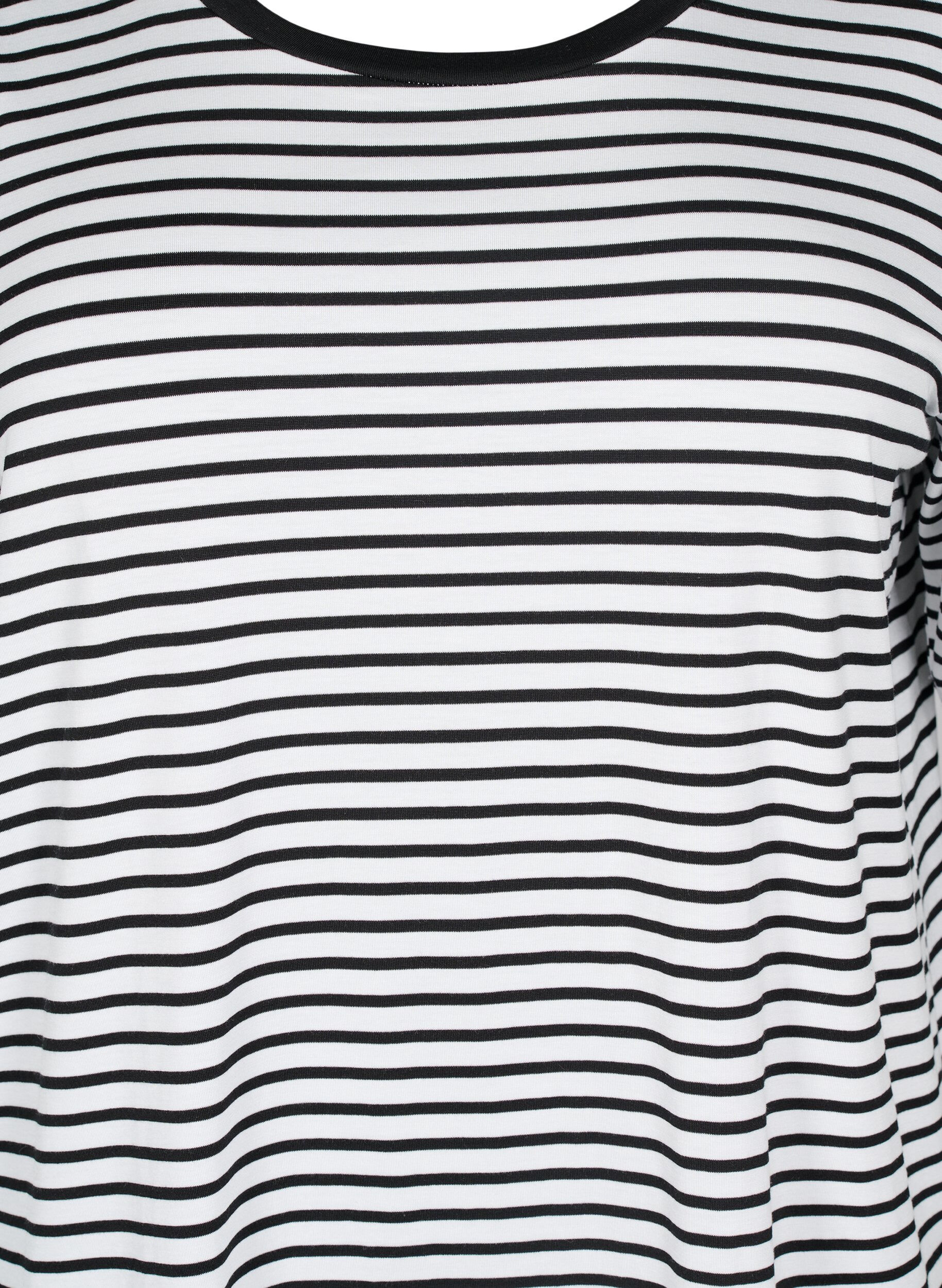 ZizziT-shirt med TENCEL&trade; Lyocell och r&auml;nder, Vit, Packshot image number 2