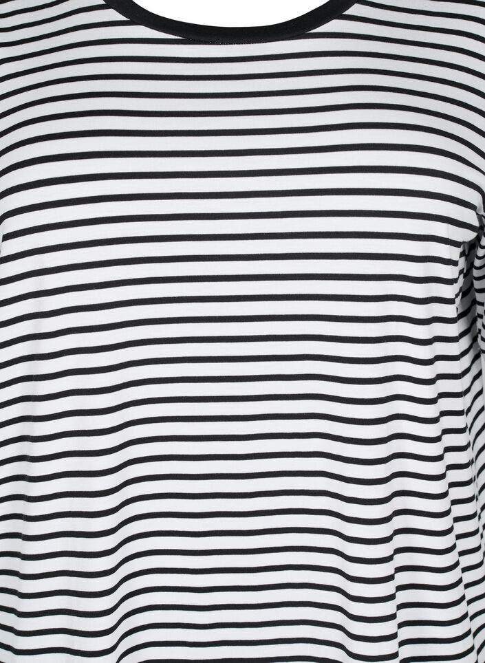 T-shirt med TENCEL&trade; Lyocell och r&auml;nder, Vit, Packshot image number 2