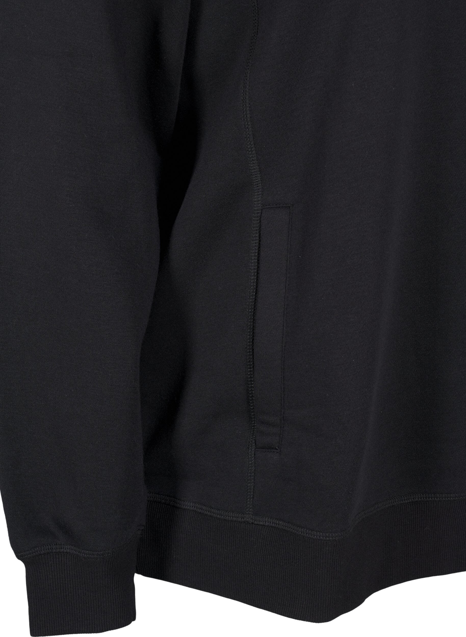 Zizzi FLASH - Sweatshirt med h&ouml;g krage, Black, Packshot image number 3