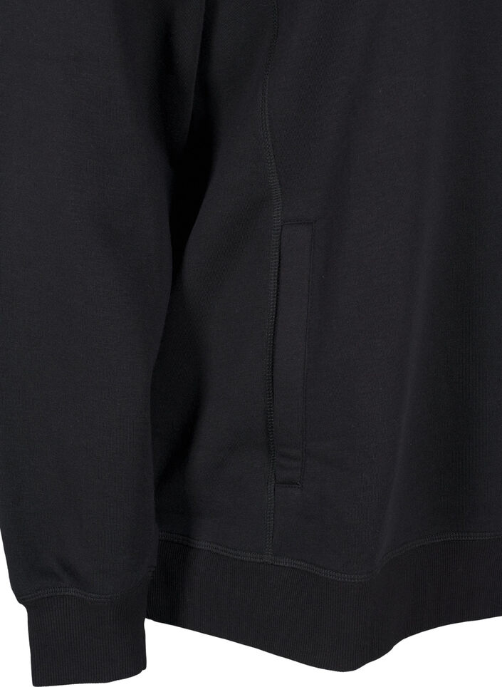 FLASH - Sweatshirt med hög krage, Black, Packshot image number 3