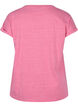 Melerad t-shirt i bomull, Fandango Pink Mél, Packshot image number 1