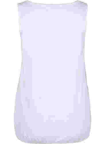 Topp i bomull med rund hals med spets, Bright White, Packshot image number 1