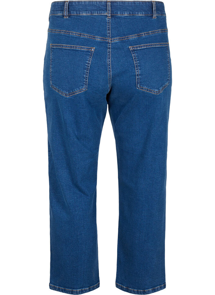 Croppade Vera-jeans med raka ben, Bl&aring;, Packshot image number 1