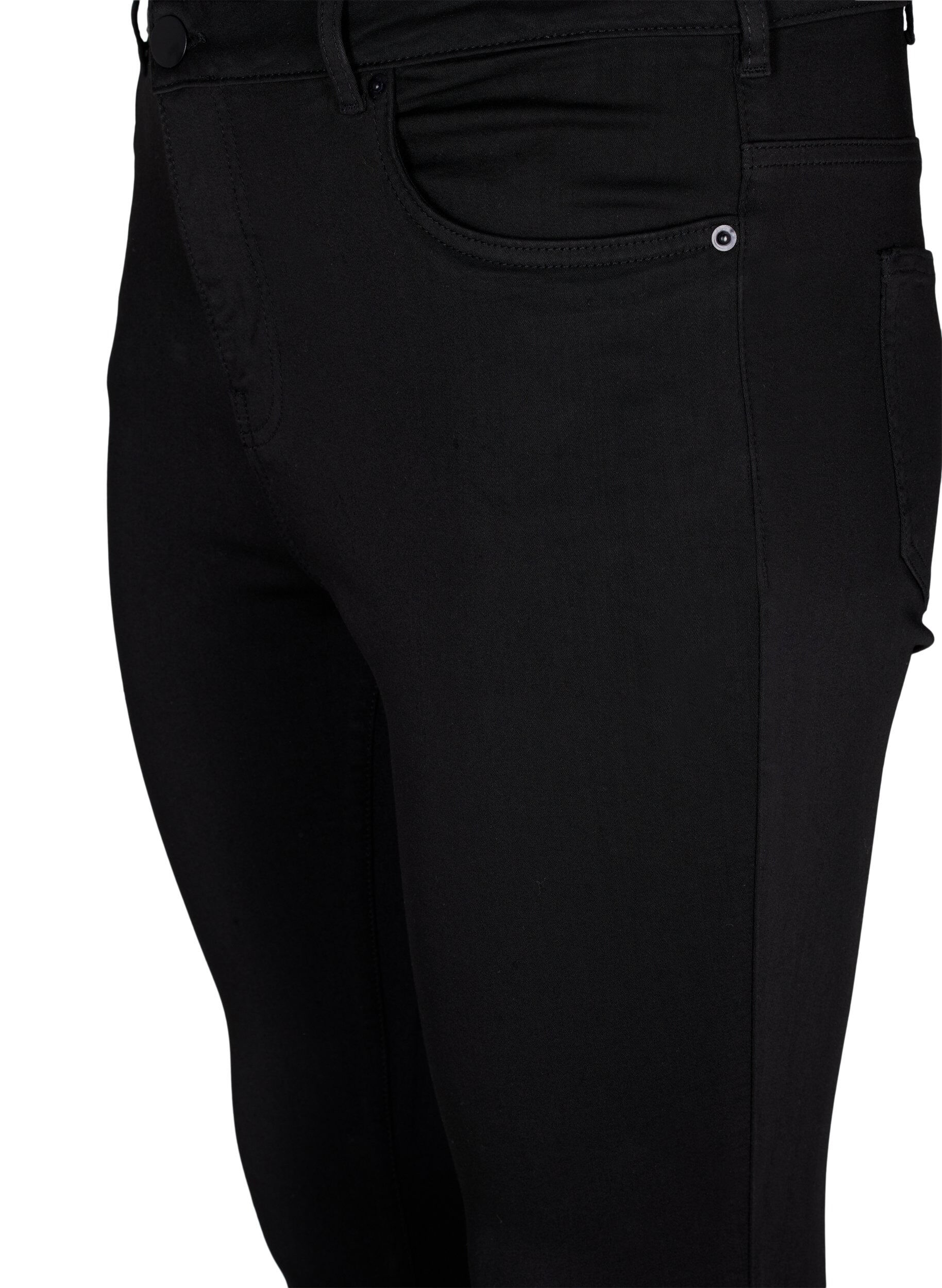 Zizzi Stay black Amy jeans med h&ouml;g midja, Black, Packshot image number 2