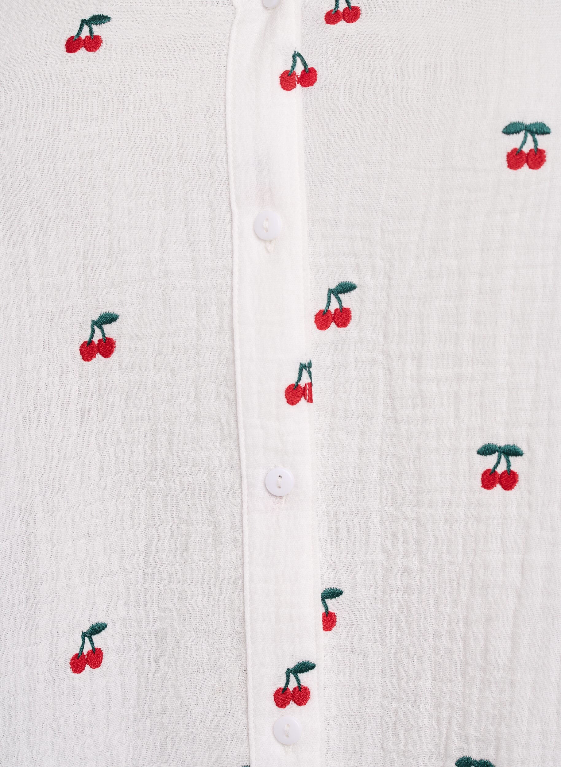 Zizzi L&aring;ng&auml;rmad blus i bomullsmuslin med broderade motiv, Vanilla, Packshot image number 2