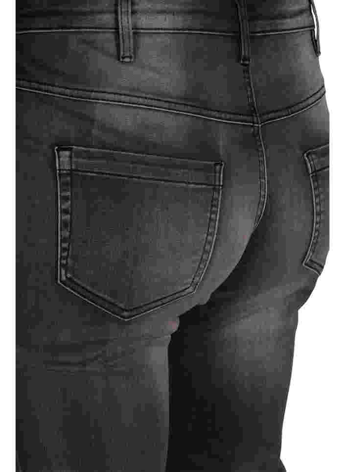 Slim fit Emily jeans med normalhög midja, Dark Grey Denim, Packshot image number 3